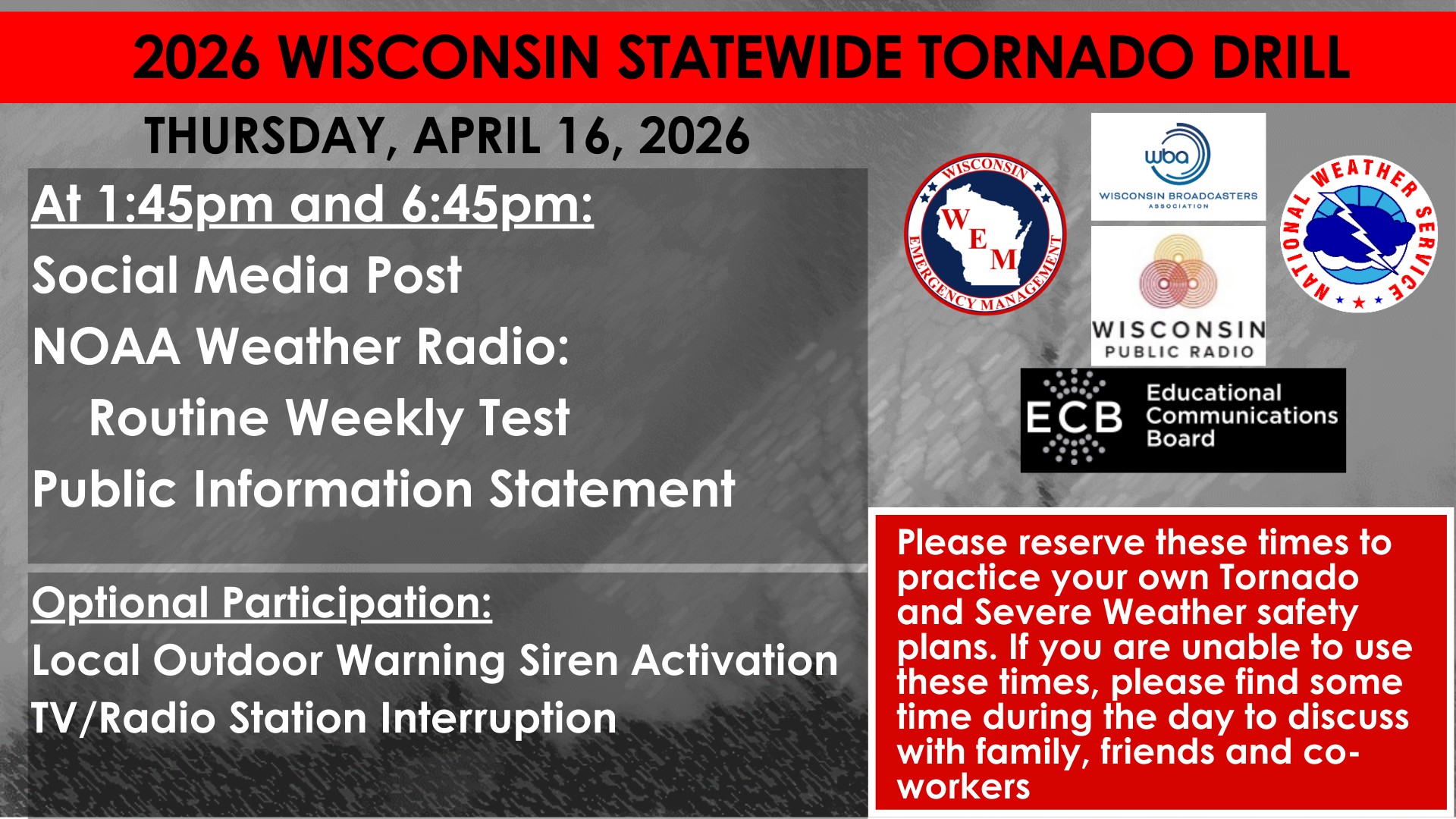 2026 Wisconsin Statewide Tornado Drill – Rural Northeast Wisconsin Families